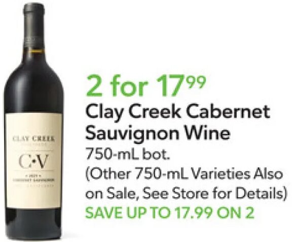 Clay Creek Cabernet Sauvignon Wine at Publix