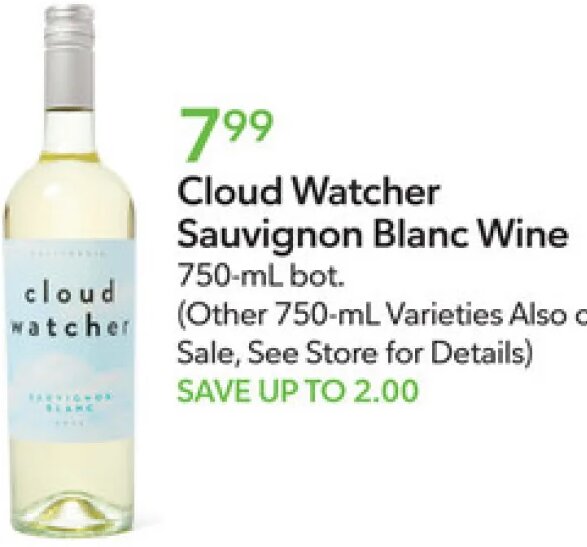Cloud Watcher Sauvignon Blanc Wine at Publix
