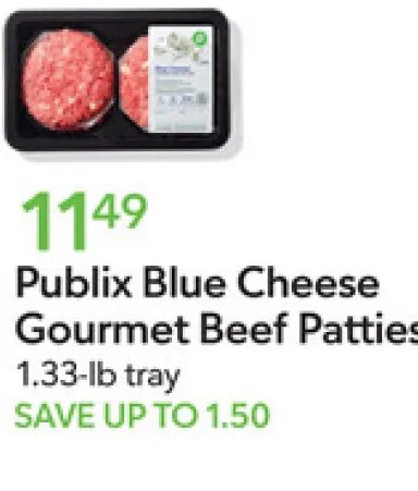 Publix Blue Cheese Gourmet Beef Patties