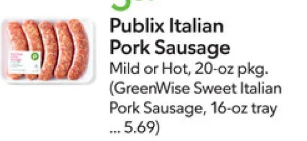 Publix Italian Pork Sausage at Publix