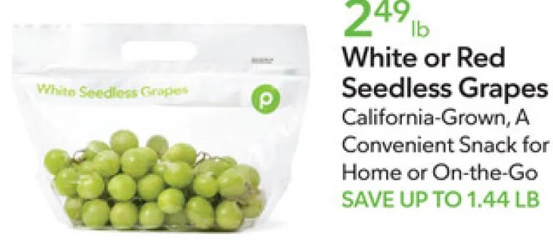 White or Red Seedless Grapes at Publix
