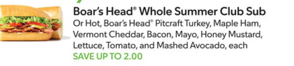 Boar's Head Whole Summer Club Sub