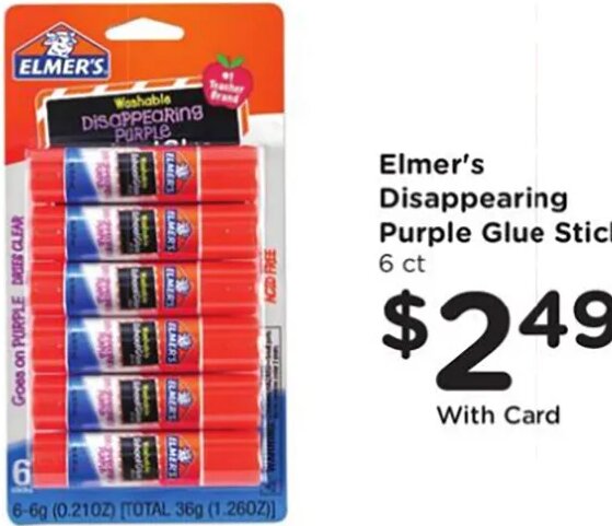 Elmer's Disappearing Purple Glue Sticks