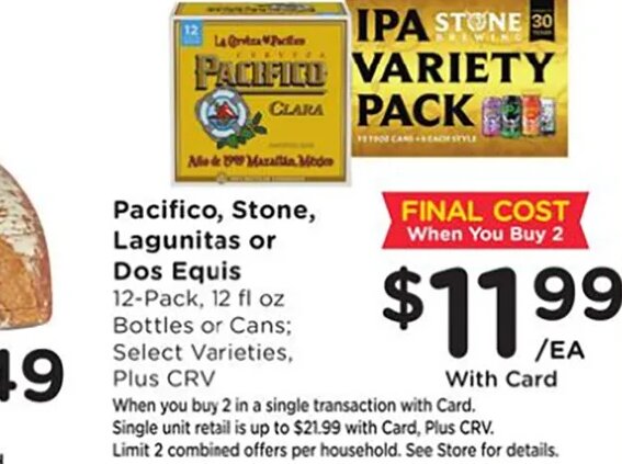 Pacifico, Stone, Lagunitas or Dos Equis