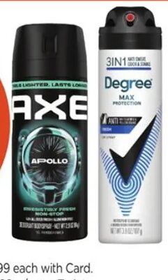 Axe or Degree Deodorant