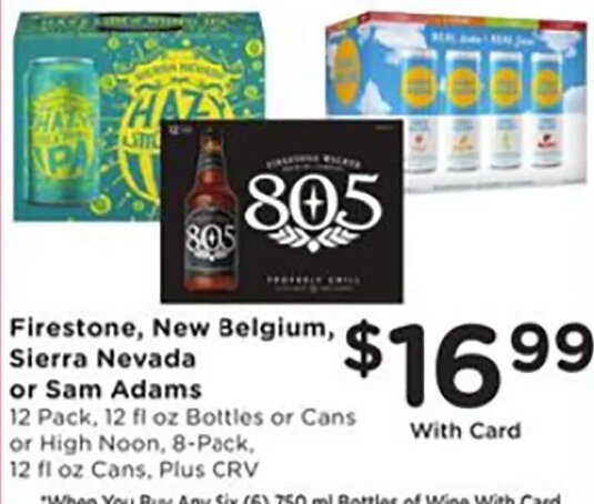 Firestone, New Belgium, Sierra Nevada or Sam Adams