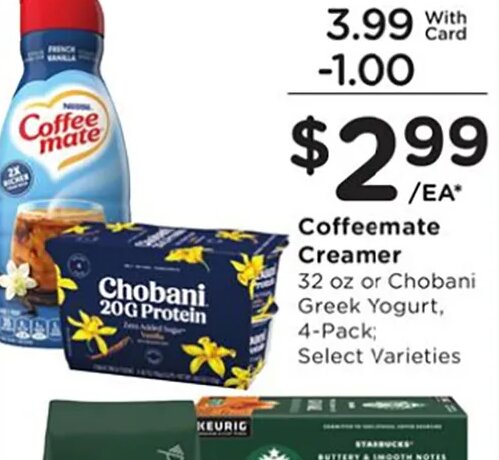 Coffeemate Creamer or Chobani Greek Yogurt