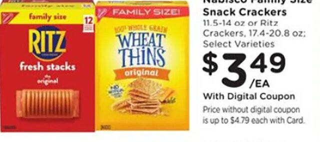 Nabisco Family Size Snack Crackers at Ralphs
