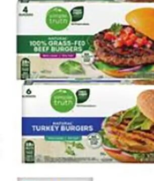 Simple Truth Turkey Burgers or Grass-Fed Beef Burgers