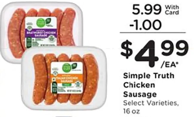 Simple Truth Chicken Sausage at Ralphs