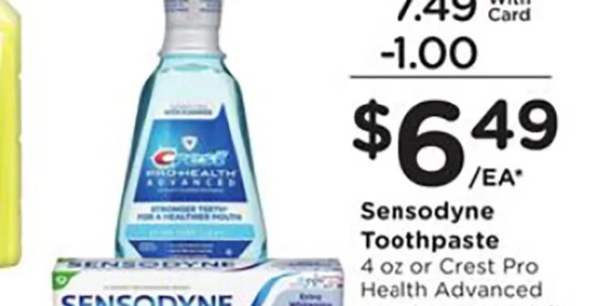 Sensodyne Toothpaste or Crest Pro Health Advanced Mouthwash at Ralphs