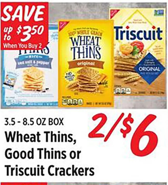 Wheat Thins, Good Thins or Triscuit Crackers