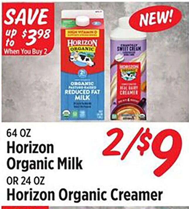 Horizon Organic Milk OR Horizon Organic Creamer at Rouses