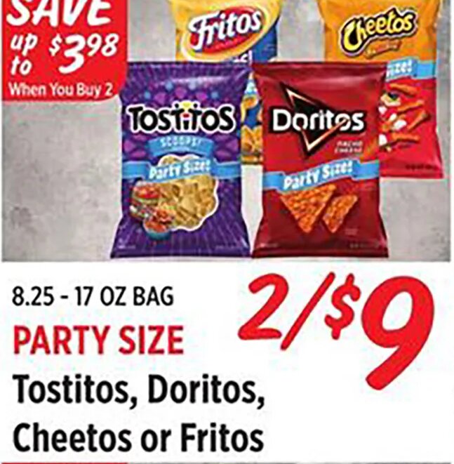 Tostitos, Doritos, Cheetos or Fritos at Rouses