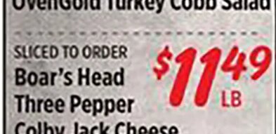 Boar's Head Three Pepper Colby Jack Cheese