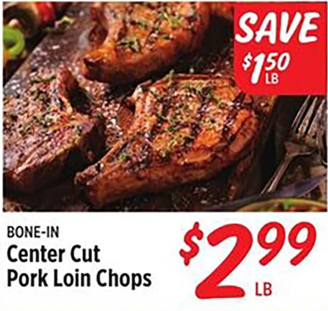 BONE-IN Center Cut Pork Loin Chops