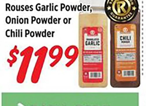 Rouses Garlic Powder, Onion Powder or Chili Powder