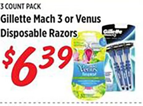 Gillette Mach 3 or Venus Disposable Razors