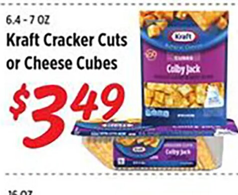 Kraft Cracker Cuts or Cheese Cubes