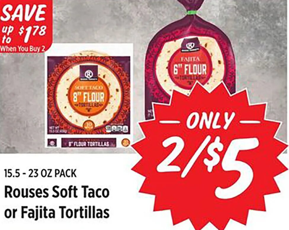 Rouses Soft Taco or Fajita Tortillas at Rouses