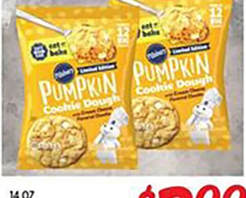 Pillsbury Pumpkin Cookie Dough with Cream Cheese Flavored Chunks
