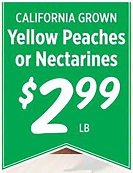 California Grown Yellow Peaches or Nectarines