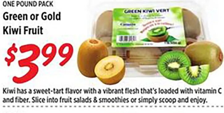 Green or Gold Kiwi Fruit