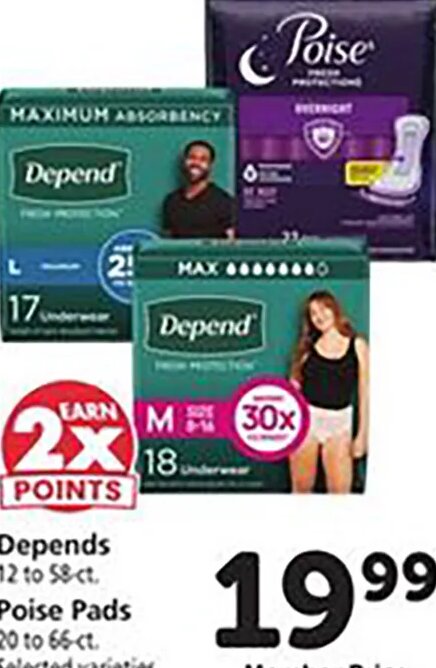 Depend or Poise Pads