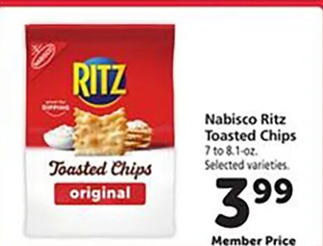 Nabisco Ritz Toasted Chips at Safeway