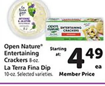 Open Nature Entertaining Crackers / La Terra Fina Dip