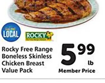 Rocky Free Range Boneless Skinless Chicken Breast