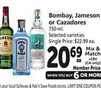 Bombay / Jameson / Cazadores