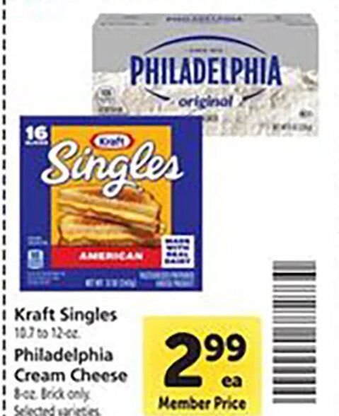 Kraft Singles / Philadelphia Cream Cheese at Safeway