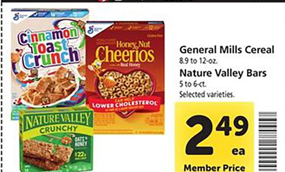 General Mills Cereal / Nature Valley Bars at Safeway