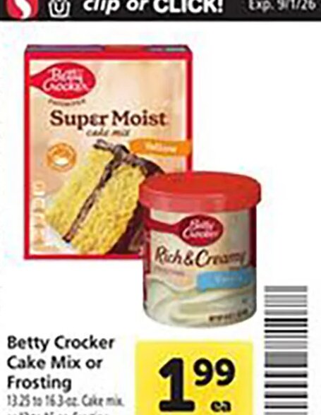 Betty Crocker Cake Mix or Frosting