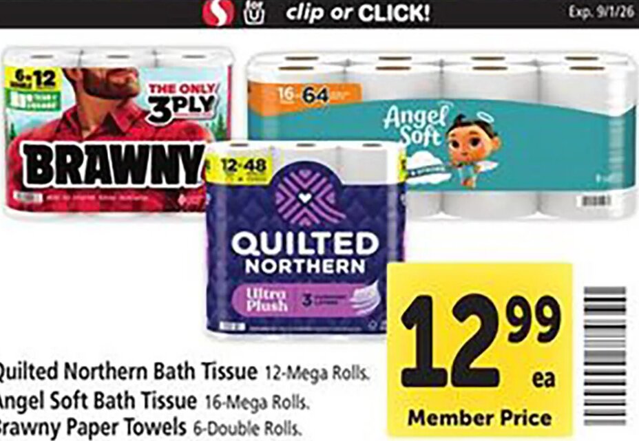 Quilted Northern / Angel Soft / Brawny at Safeway