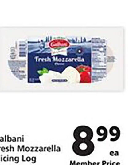 Galbani Fresh Mozzarella Slicing Log
