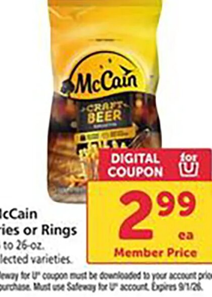 McCain Fries or Rings