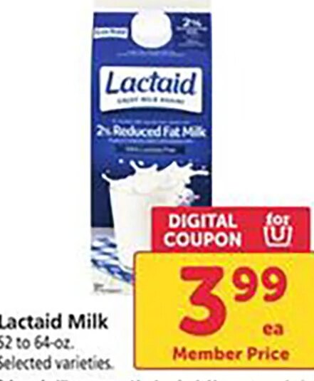 Lactaid Milk at Safeway