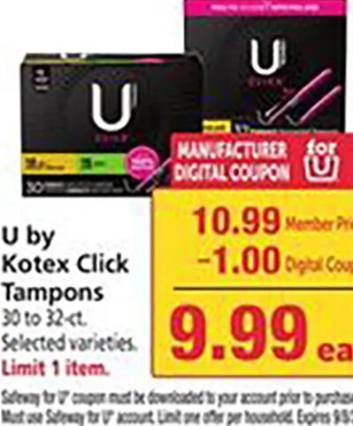 U by Kotex Click Tampons
