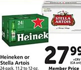 Heineken or Stella Artois at Safeway