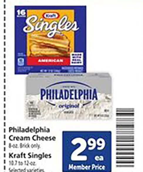 Philadelphia Cream Cheese / Kraft Singles at Safeway