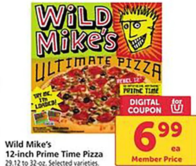 Wild Mike's 12-inch Prime Time Pizza
