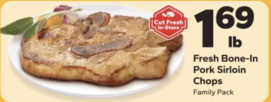 Fresh Bone-In Pork Sirloin Chops at Save A Lot