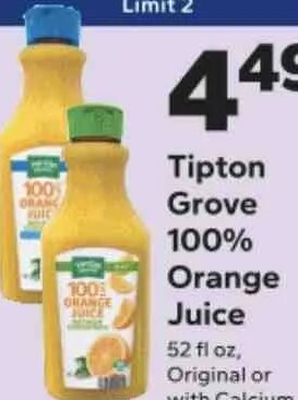 Tipton Grove 100% Orange Juice at Save A Lot