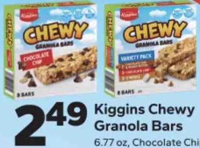 Kiggins Chewy Granola Bars at Save A Lot