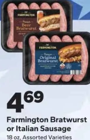 Farmington Bratwurst or Italian Sausage at Save A Lot