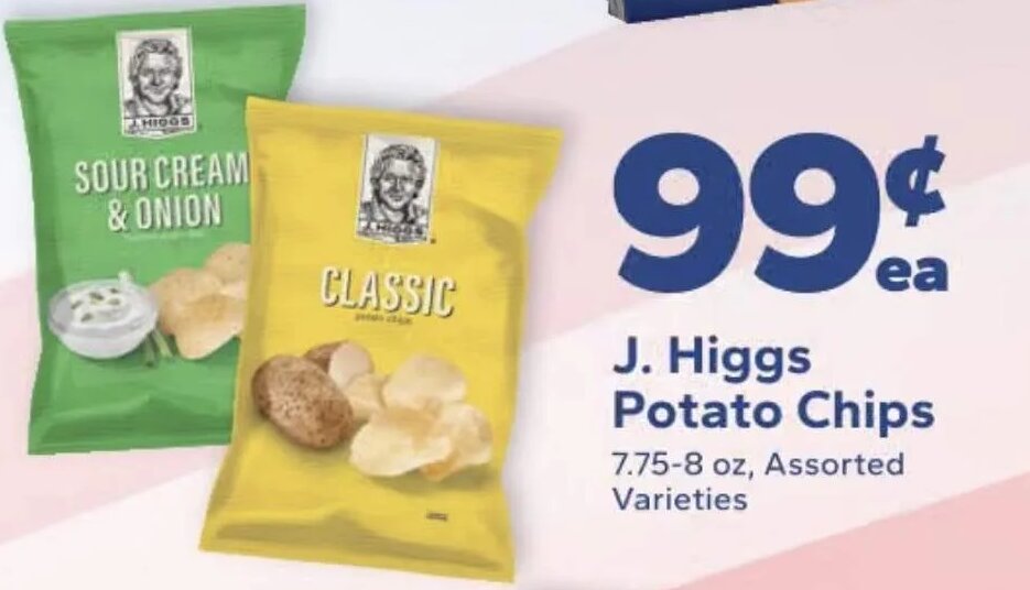 J. Higgs Potato Chips at Save A Lot