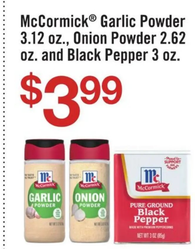 McCormick® Garlic Powder, Onion Powder and Black Pepper