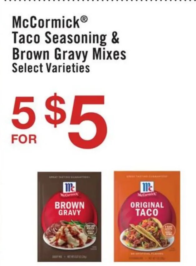 McCormick® Taco Seasoning & Brown Gravy Mixes